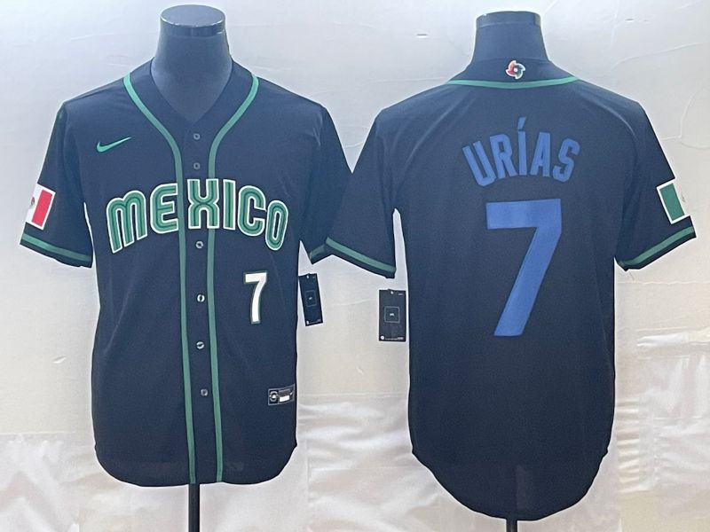 Men 2023 World Cub Mexico #7 Urias Black Nike MLB Jersey16->more jerseys->MLB Jersey